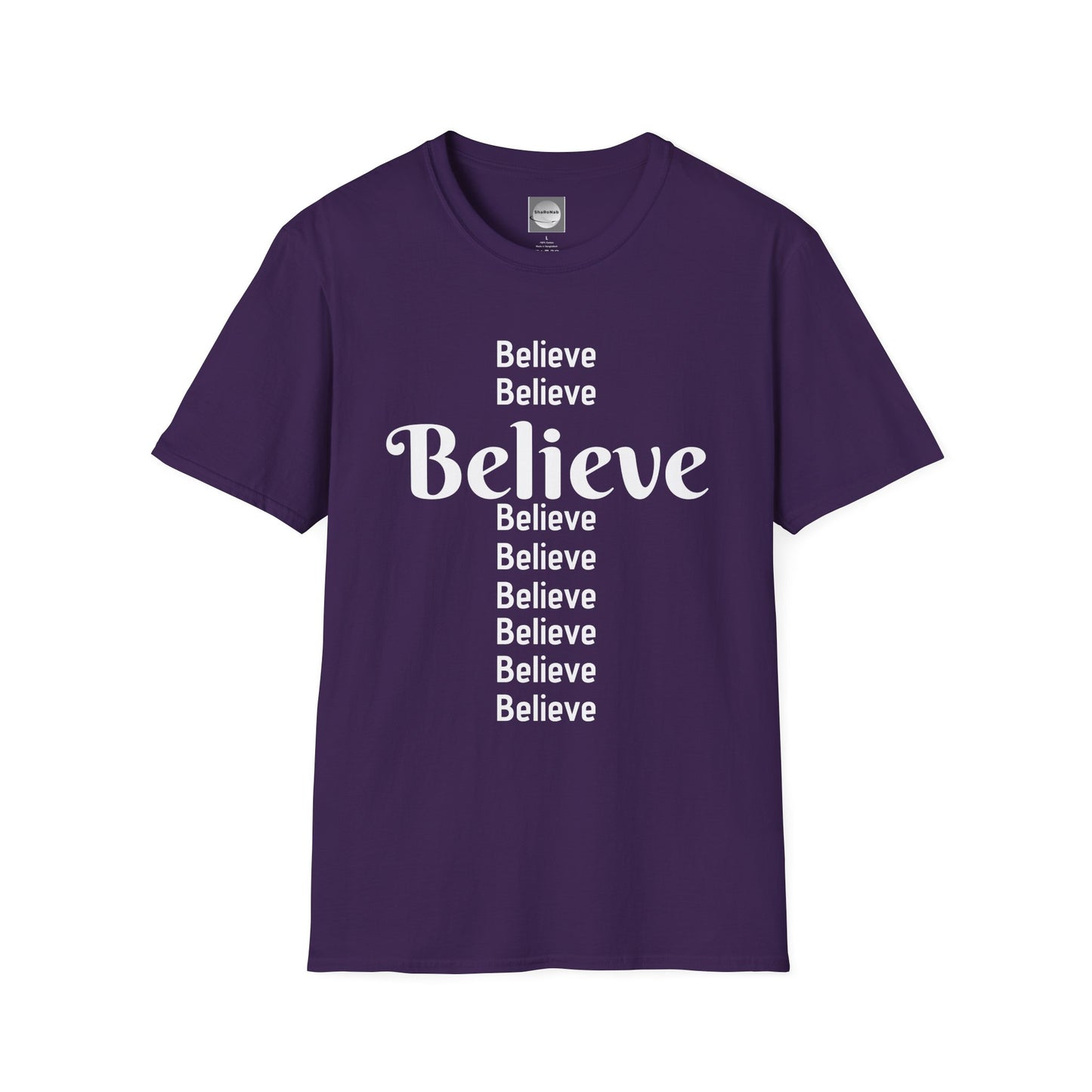 Inspirational Unisex Softstyle T-Shirt - "Believe" Design, Motivational Gift, Casual Wear, Positive Vibes, Everyday Comfort