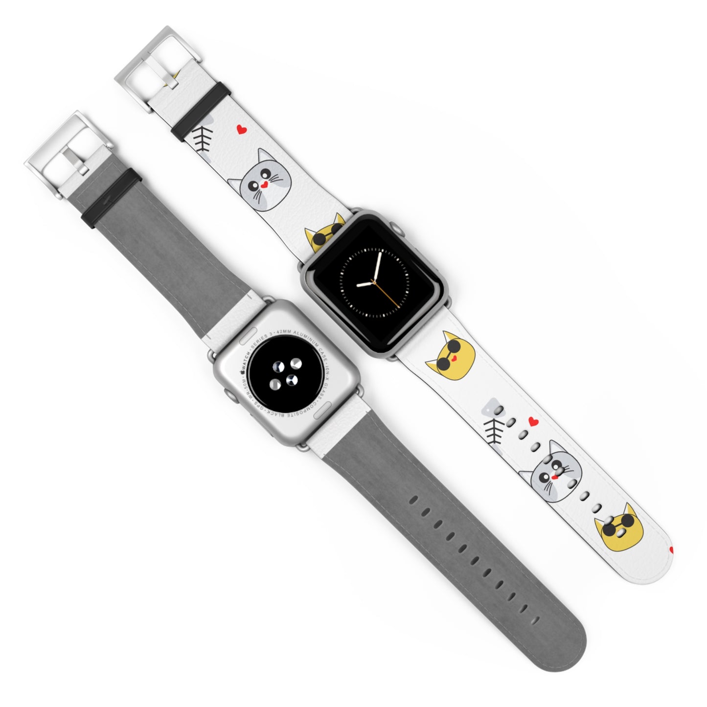 Cute Cat-Themed Watch Band, Kid's Gift, Pet Lover Accessory, Fun Watch Strap, Animal Print Watch Band, Fun Happy Cat Lover band
