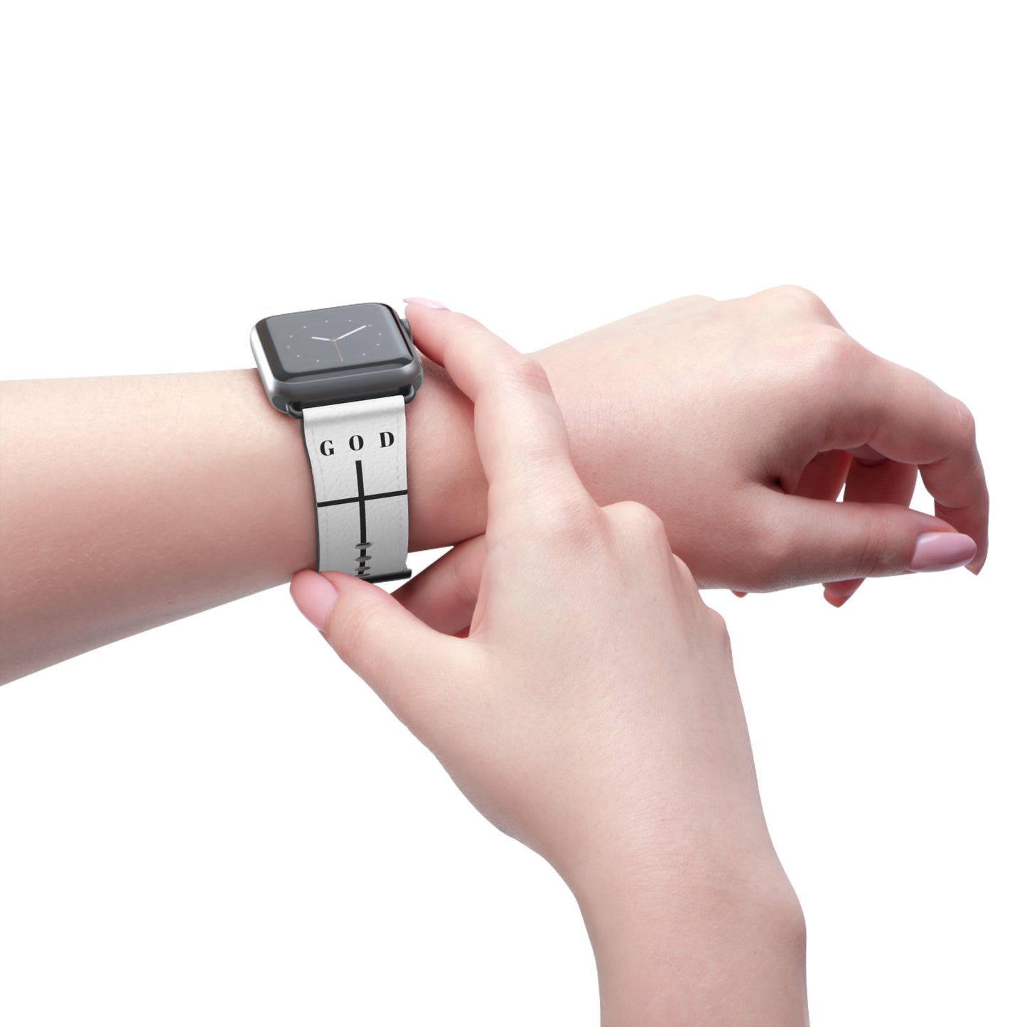 Elegant White Watch Band - Minimalist Design for Apple Watch, Stylish Accessory, Gift for Him/Her, Personalized Watch Strap, God Inspiration
