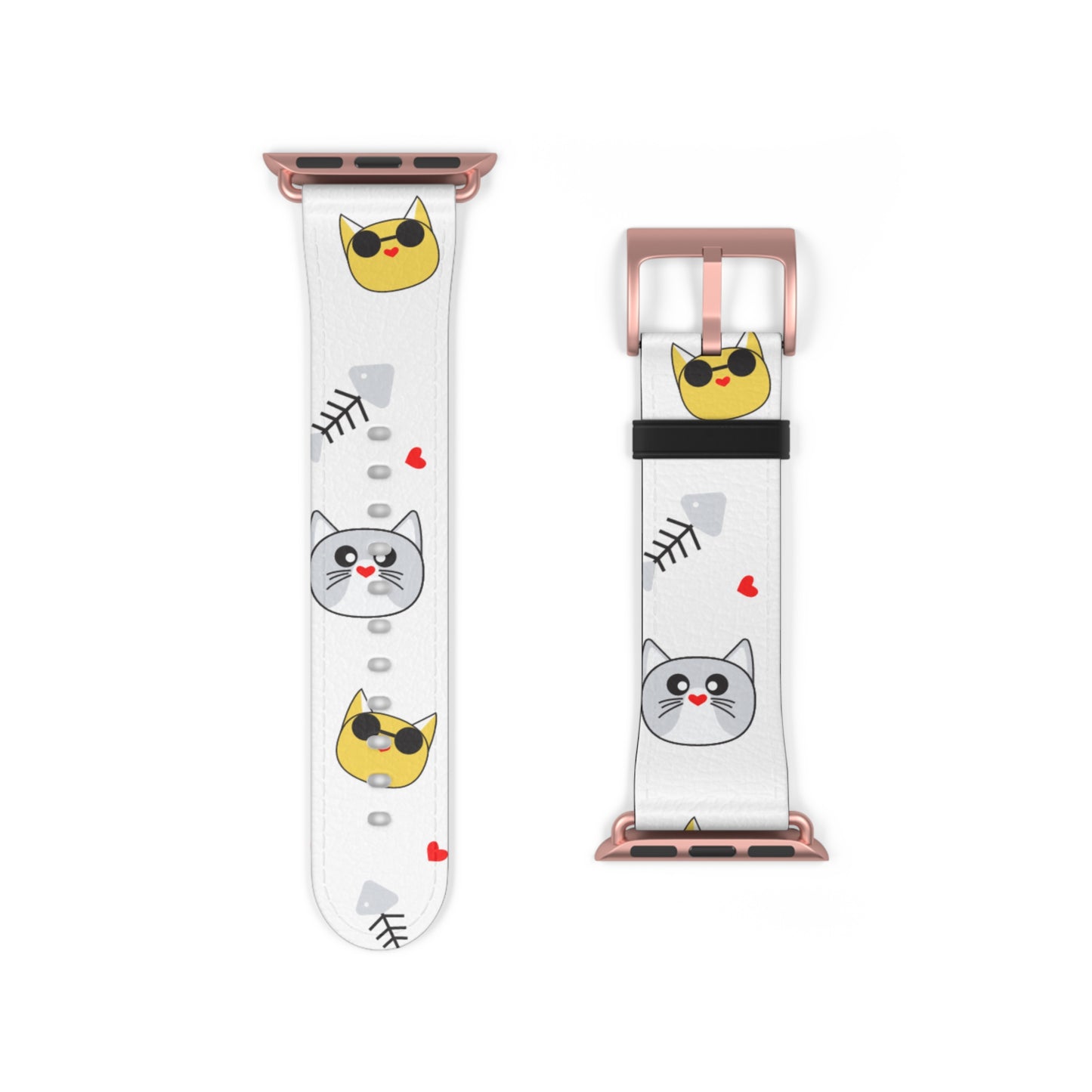 Cute Cat-Themed Watch Band, Kid's Gift, Pet Lover Accessory, Fun Watch Strap, Animal Print Watch Band, Fun Happy Cat Lover band