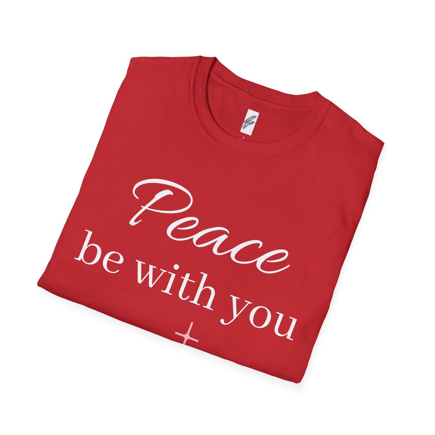 Inspirational Unisex Softstyle T-Shirt: 'May His Peace Be With You Always', Jesus tshirt