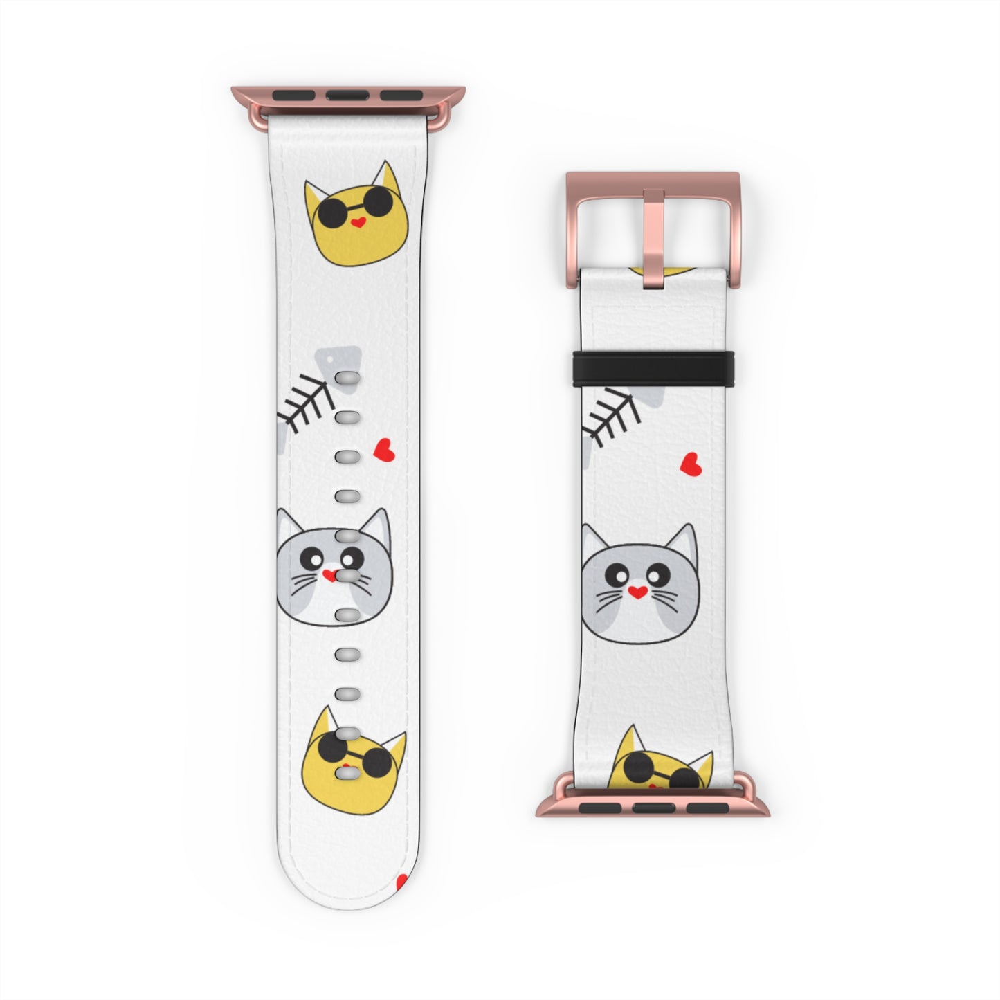 Cute Cat-Themed Watch Band, Kid's Gift, Pet Lover Accessory, Fun Watch Strap, Animal Print Watch Band, Fun Happy Cat Lover band