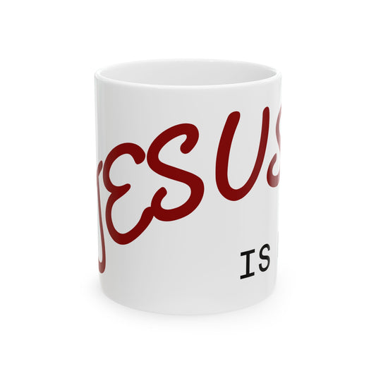 Inspirational "Jesus is King" Ceramic Mug - Perfect for Faith Lovers - 11oz