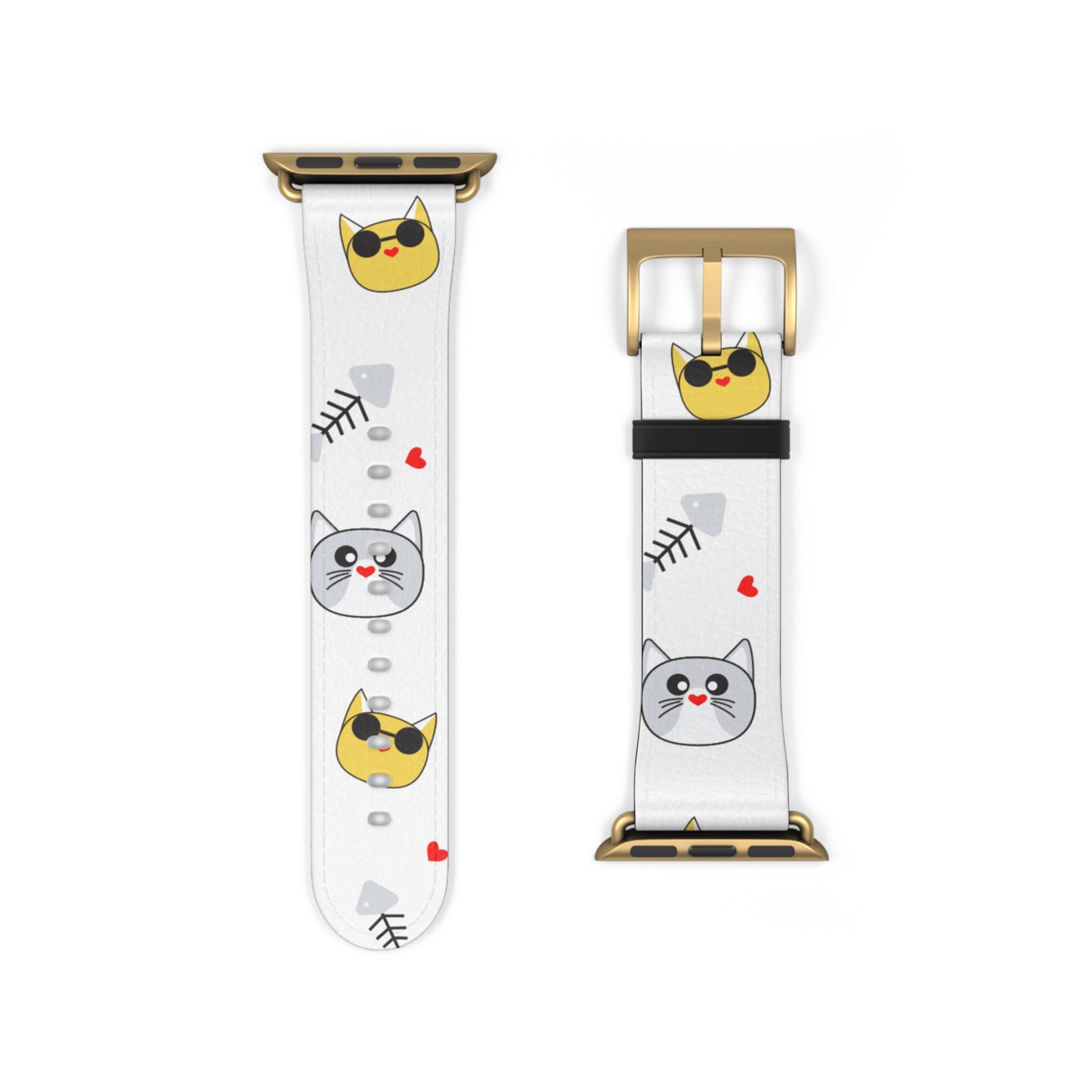 Cute Cat-Themed Watch Band, Kid's Gift, Pet Lover Accessory, Fun Watch Strap, Animal Print Watch Band, Fun Happy Cat Lover band