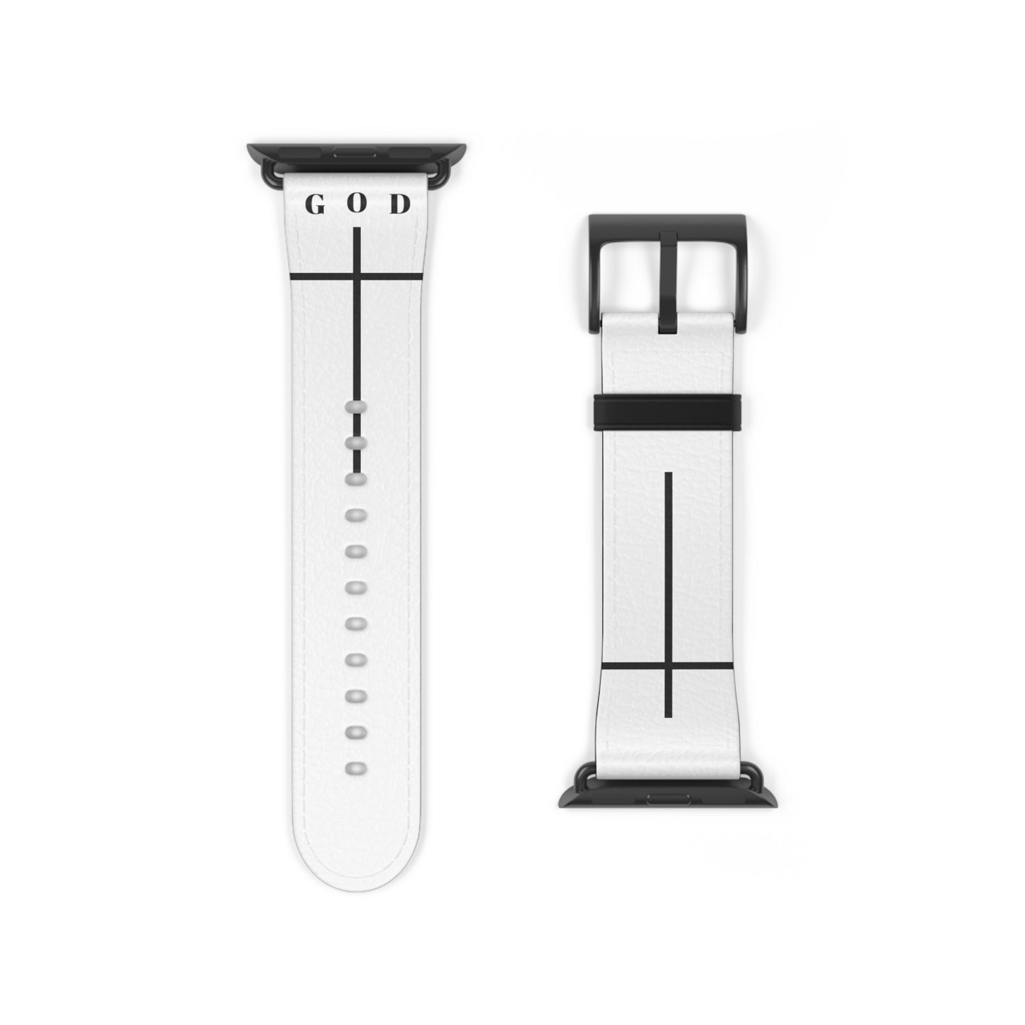 Elegant White Watch Band - Minimalist Design for Apple Watch, Stylish Accessory, Gift for Him/Her, Personalized Watch Strap, God Inspiration