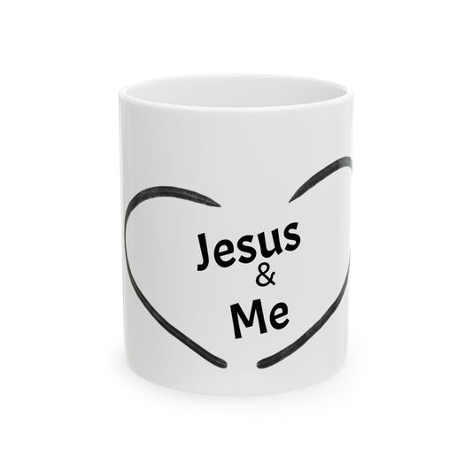 Faith-Inspired Ceramic Mug - Jesus & Me, Inspirational Coffee Cup, Perfect Gift for Believers, Holiday Celebrations, Christian Living