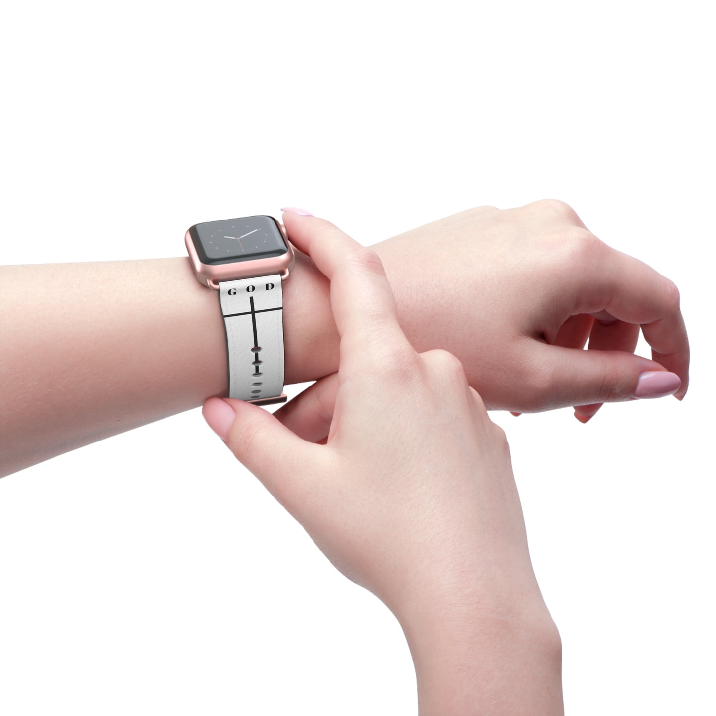 Elegant White Watch Band - Minimalist Design for Apple Watch, Stylish Accessory, Gift for Him/Her, Personalized Watch Strap, God Inspiration