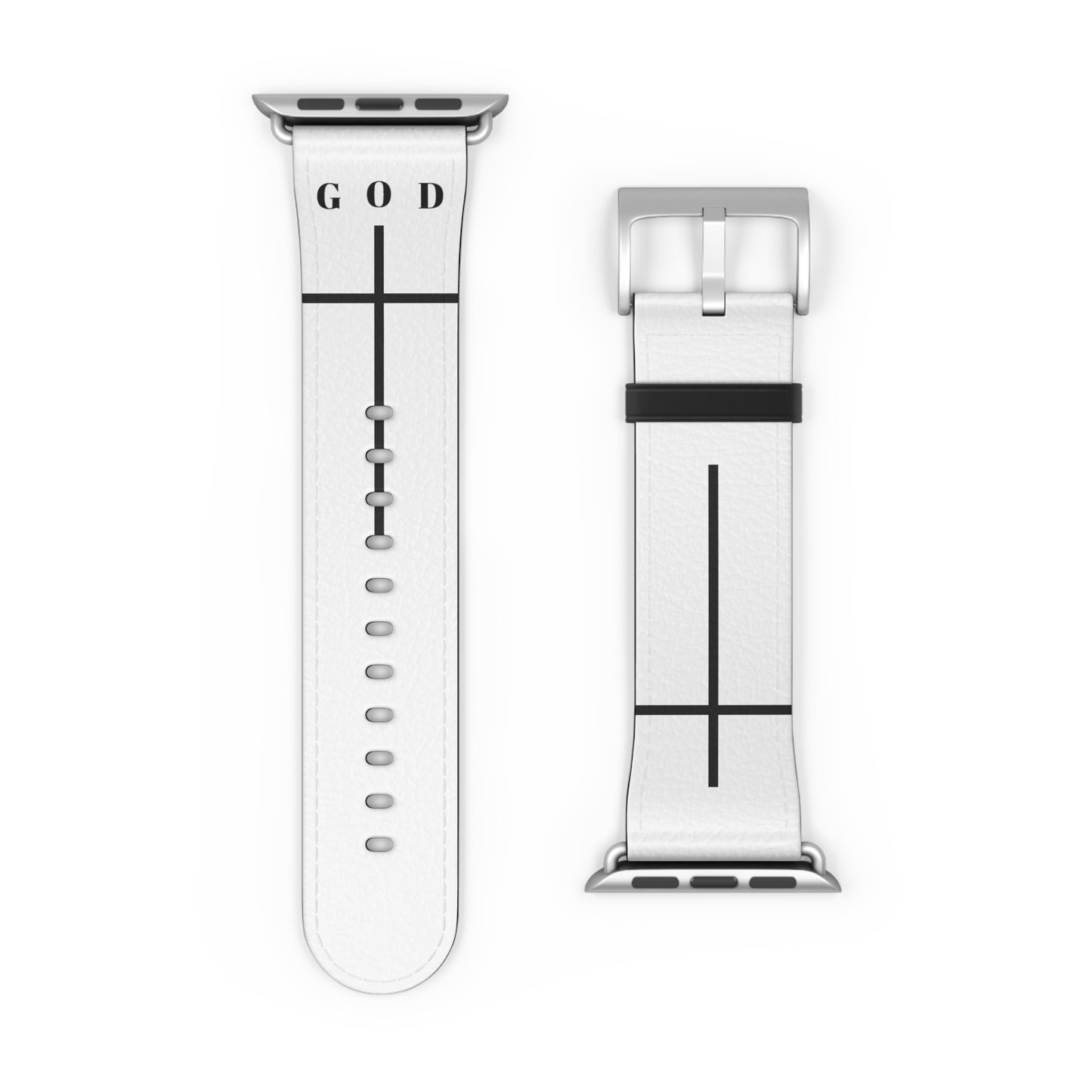 Elegant White Watch Band - Minimalist Design for Apple Watch, Stylish Accessory, Gift for Him/Her, Personalized Watch Strap, God Inspiration