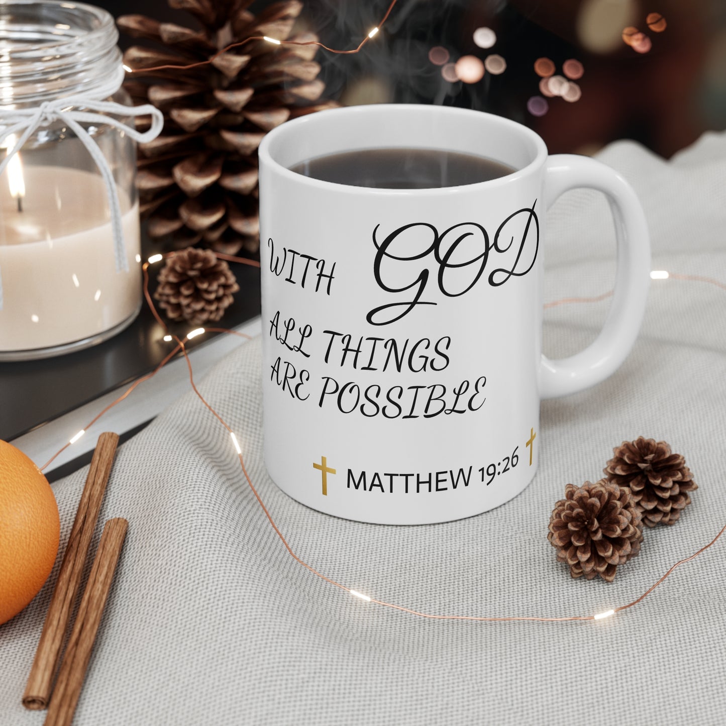 Inspirational Motivational Mug with Quote, Coffee Cup for Gifts, Encouragement, Home Decor, Office Supplies, Faith-Based