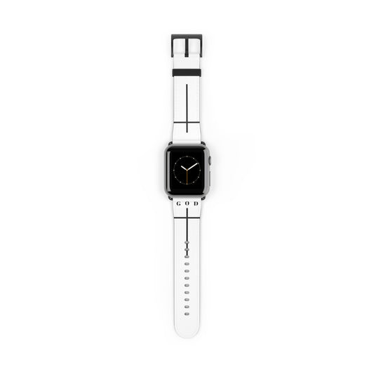 Elegant White Watch Band - Minimalist Design for Apple Watch, Stylish Accessory, Gift for Him/Her, Personalized Watch Strap, God Inspiration