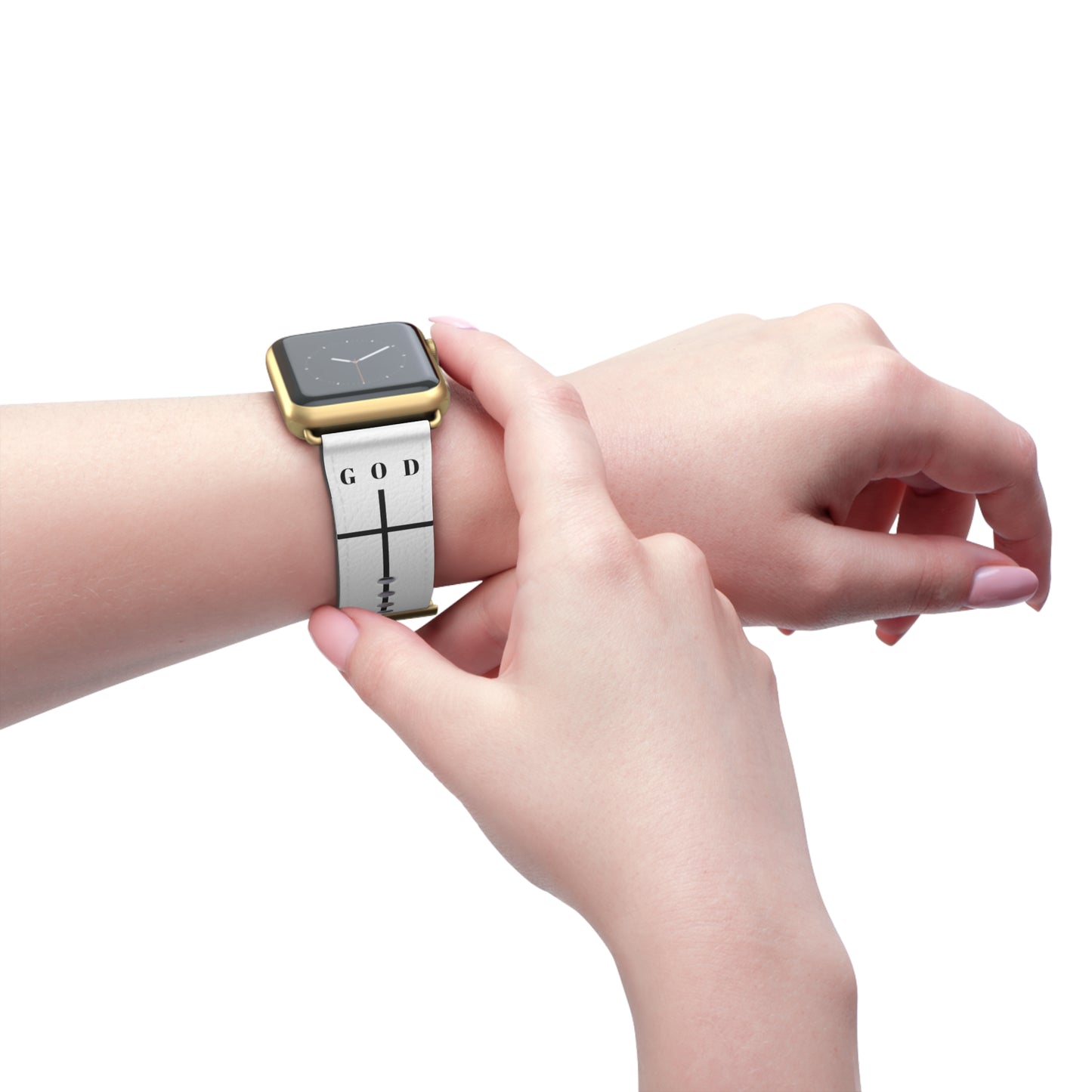 Elegant White Watch Band - Minimalist Design for Apple Watch, Stylish Accessory, Gift for Him/Her, Personalized Watch Strap, God Inspiration
