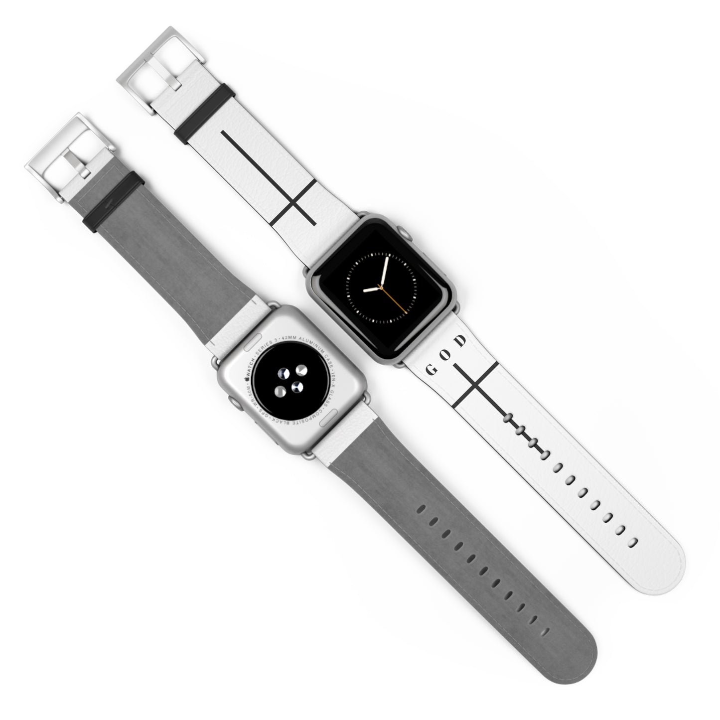 Elegant White Watch Band - Minimalist Design for Apple Watch, Stylish Accessory, Gift for Him/Her, Personalized Watch Strap, God Inspiration