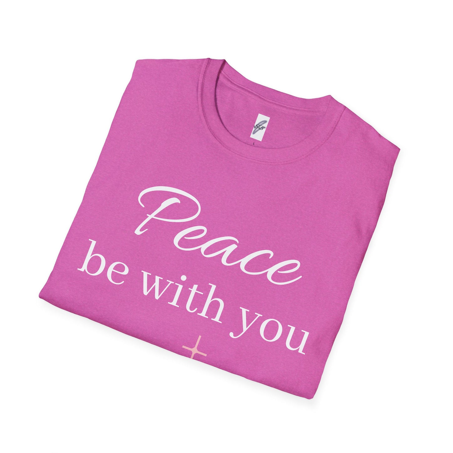 Inspirational Unisex Softstyle T-Shirt: 'May His Peace Be With You Always', Jesus tshirt