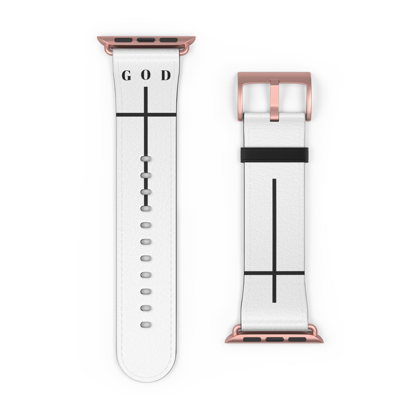 Elegant White Watch Band - Minimalist Design for Apple Watch, Stylish Accessory, Gift for Him/Her, Personalized Watch Strap, God Inspiration