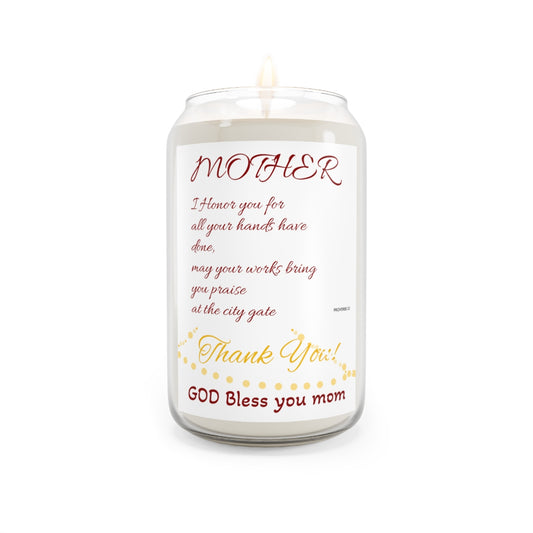 Scented Candle for Mother's Day, - Thank You Gift with Inspirational Quote, 13.75oz Biblical decor, Faith Lovers, Great show of appreciation