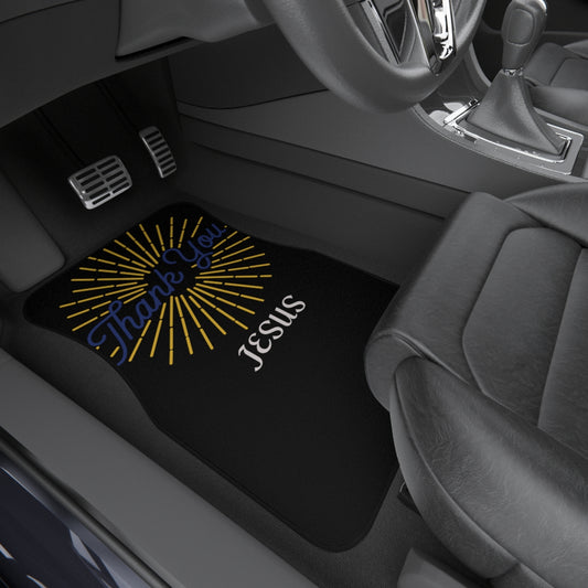 Custom Car Mats - Thank You Jesus Design, Religious Car Accessories, Sentimental Gift, Spiritual Car Decor