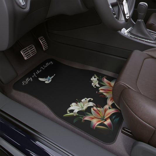 Floral Car Floor Mat featuring 'Lilly of the Valley' Design - Perfect for Spring Decor, Mother's Day Gift, Auto Accessories, Faith Lover