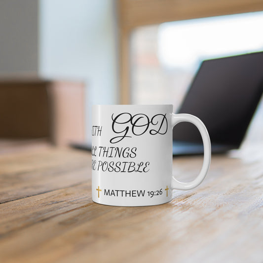 Inspirational Motivational Mug with Quote, Coffee Cup for Gifts, Encouragement, Home Decor, Office Supplies, Faith-Based