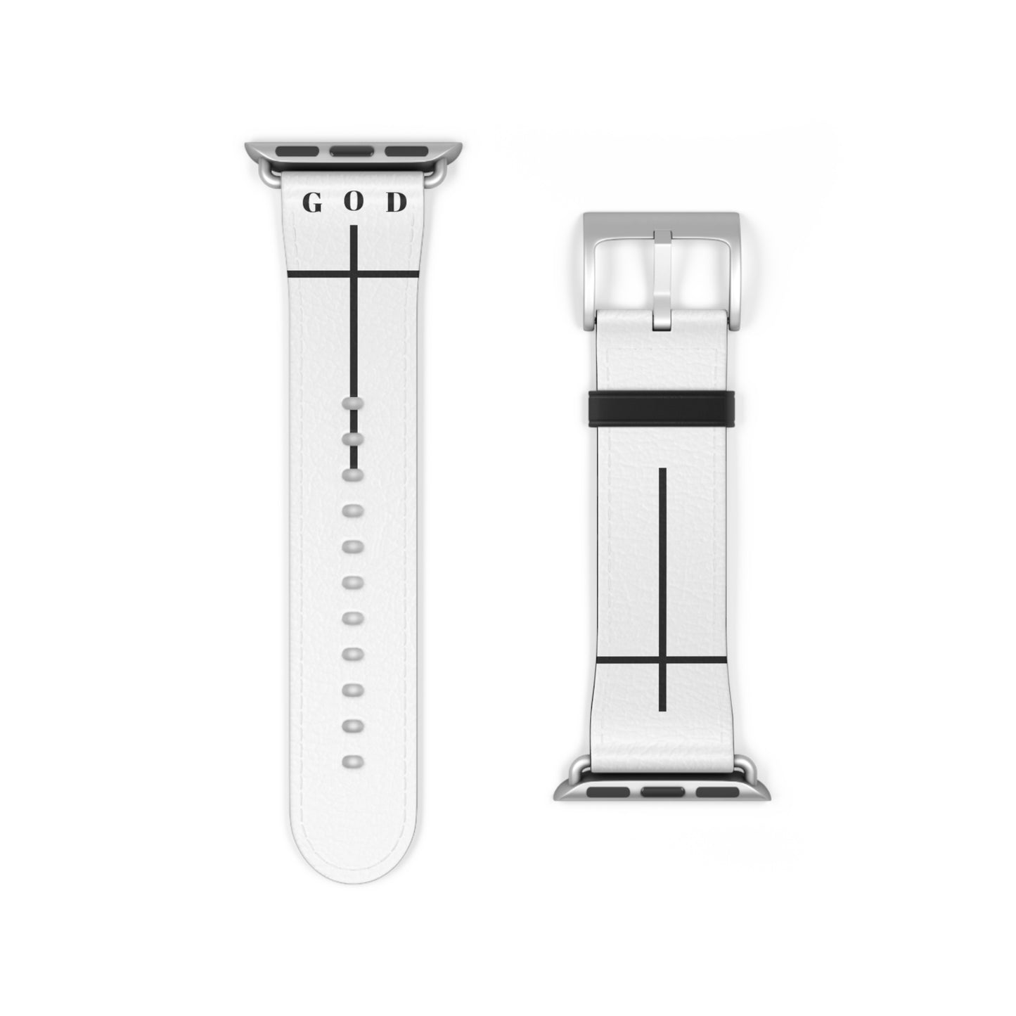 Elegant White Watch Band - Minimalist Design for Apple Watch, Stylish Accessory, Gift for Him/Her, Personalized Watch Strap, God Inspiration