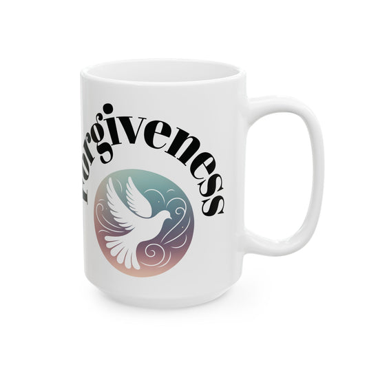Inspirational Ceramic Mug - 11oz/15oz - Forgive as He forgives us Holy reminder, Great gift for believers and Faith lovers
