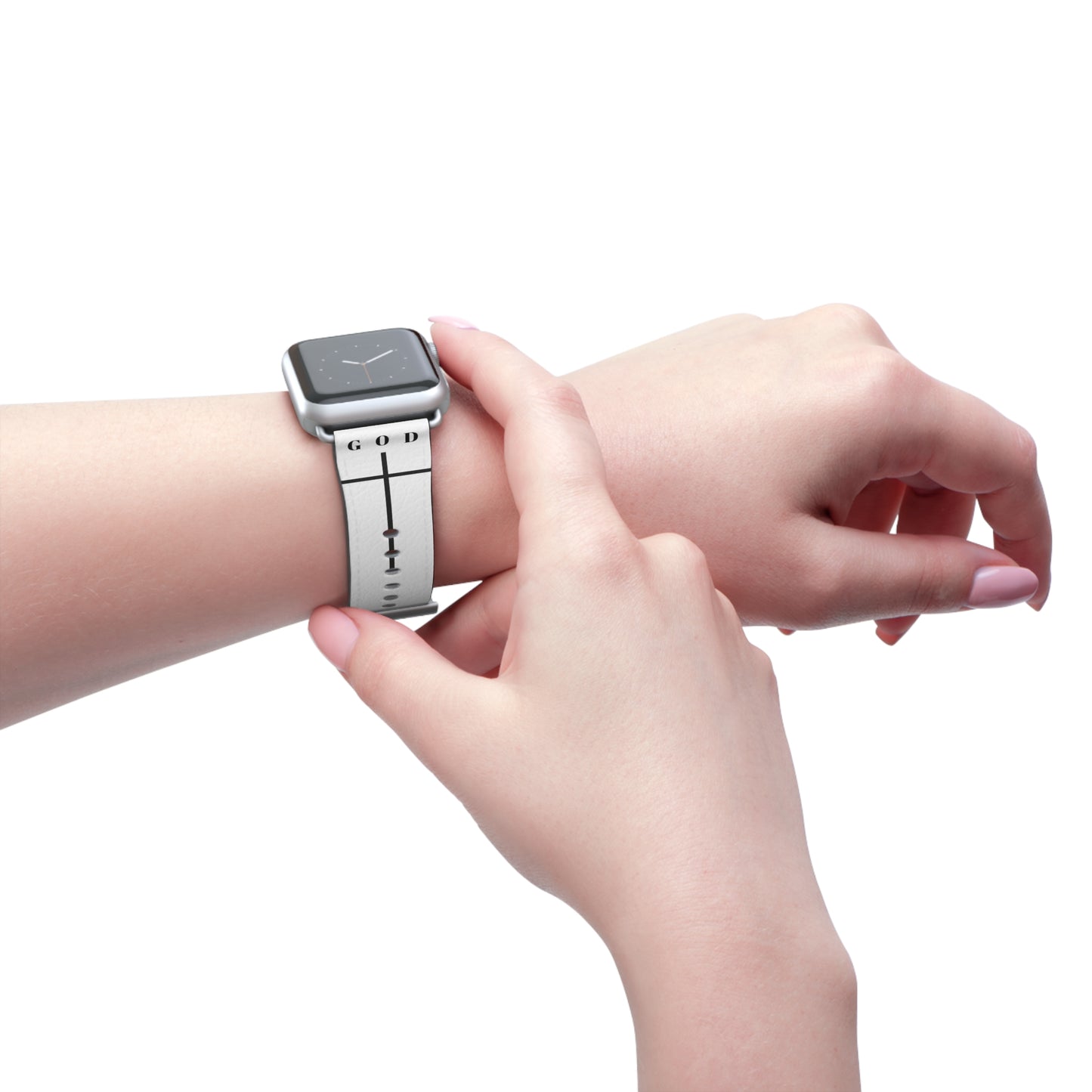 Elegant White Watch Band - Minimalist Design for Apple Watch, Stylish Accessory, Gift for Him/Her, Personalized Watch Strap, God Inspiration