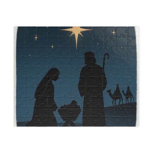 Puzzle (110 piece) Fun holiday games, family fun time game, manger scenery, Jesus