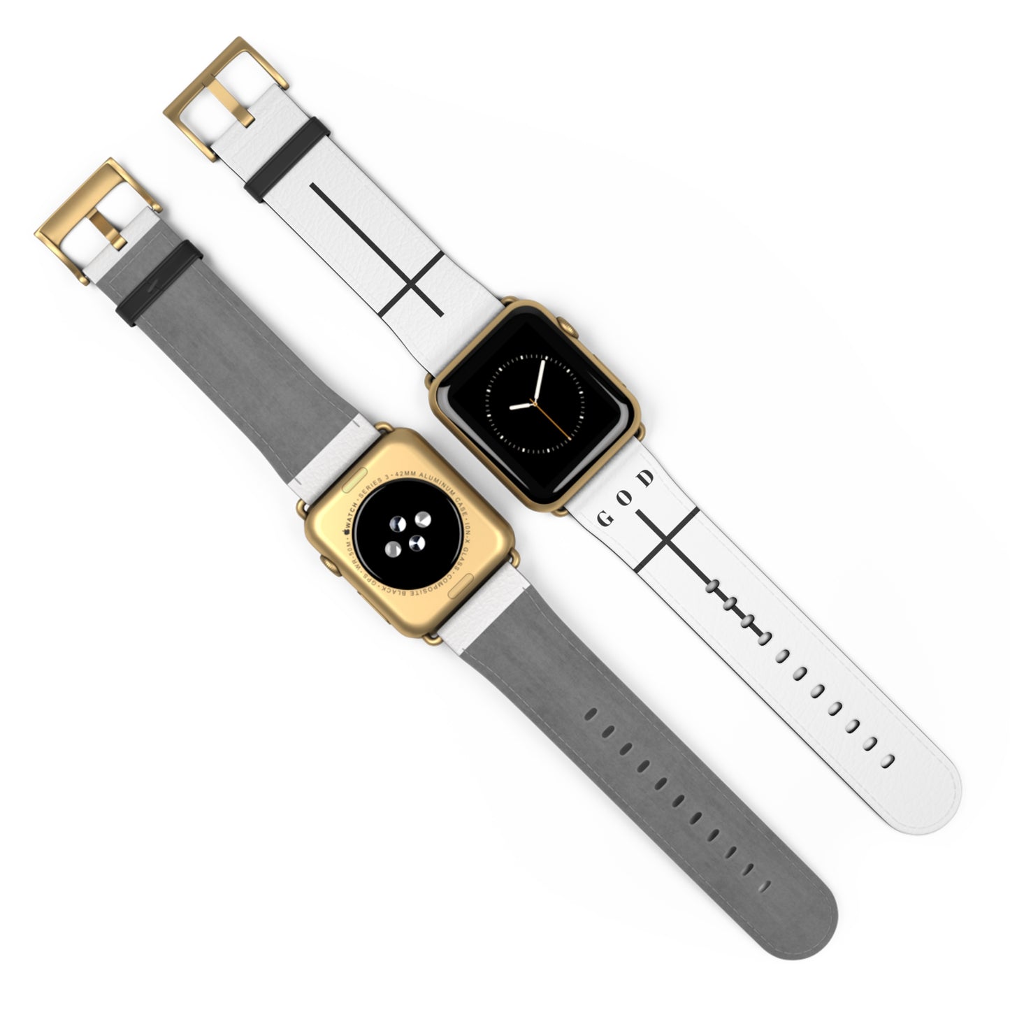 Elegant White Watch Band - Minimalist Design for Apple Watch, Stylish Accessory, Gift for Him/Her, Personalized Watch Strap, God Inspiration