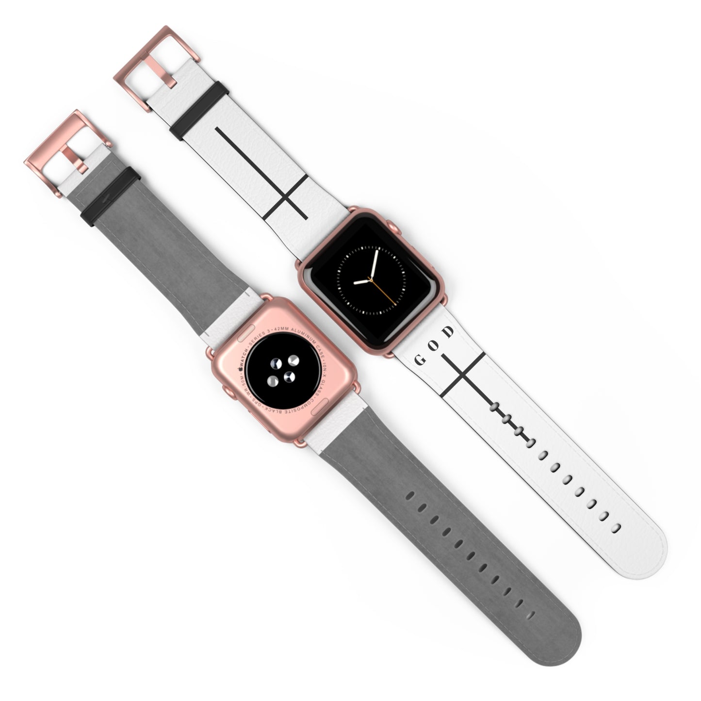 Elegant White Watch Band - Minimalist Design for Apple Watch, Stylish Accessory, Gift for Him/Her, Personalized Watch Strap, God Inspiration