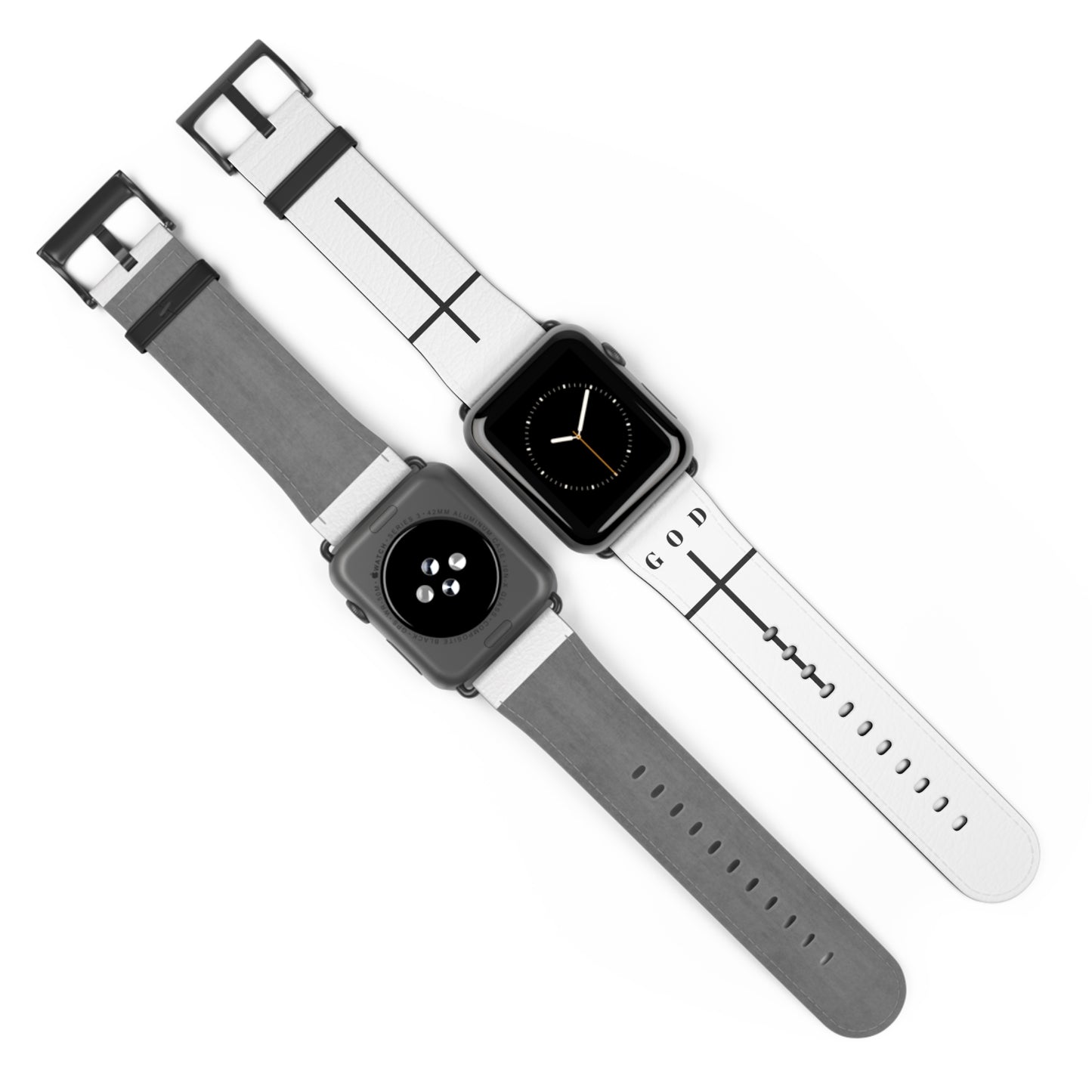 Elegant White Watch Band - Minimalist Design for Apple Watch, Stylish Accessory, Gift for Him/Her, Personalized Watch Strap, God Inspiration