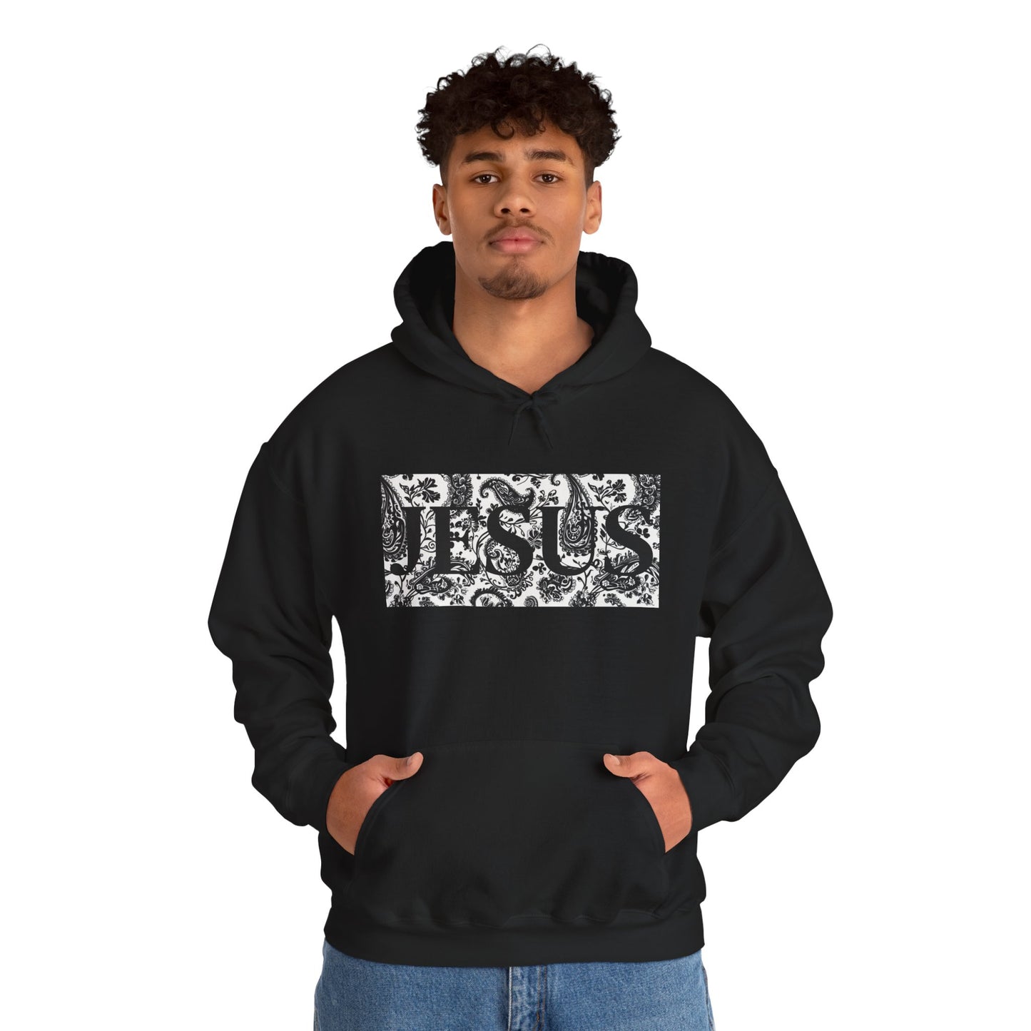 Stylish Jesus Hoodie, Unisex Heavy Blend Sweatshirt, Christian Apparel, Gift for Believers, Cozy Faith-Inspired Wear
